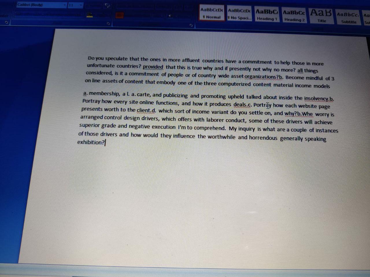 Calibri (Body . I Normal 1 No Spaci... Heading 1