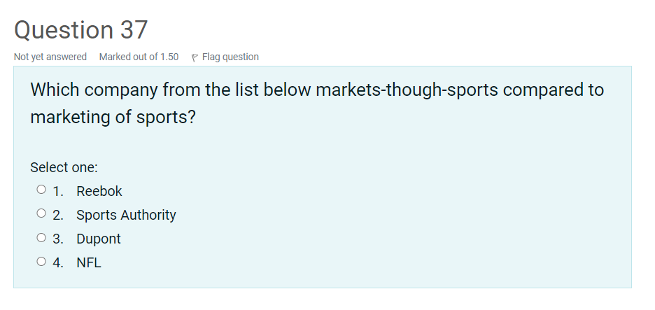 Question 37 Not yet answered Marked out of 1.50 p