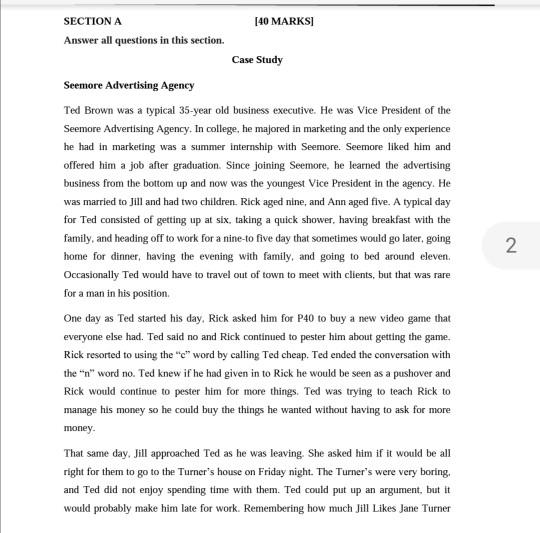 2 SECTION A [40 MARKS Answer all questions in