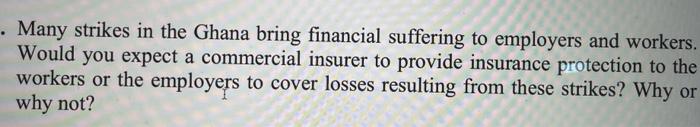 . Many strikes in the Ghana bring financial