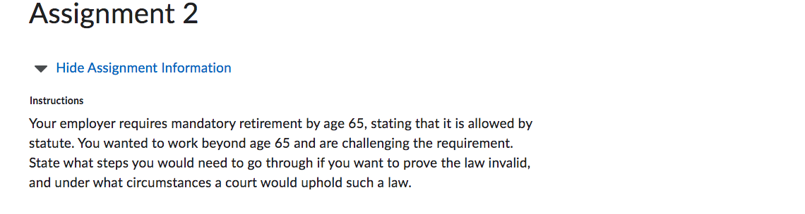 Hide Assignment Information Instructions Your