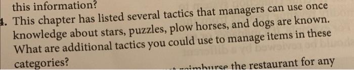 this information? 4. This chapter has listed