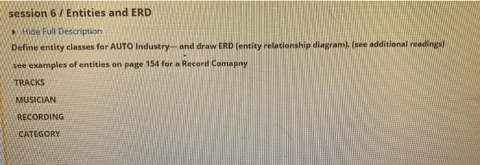 session 6 / Entities and ERD Hide Full