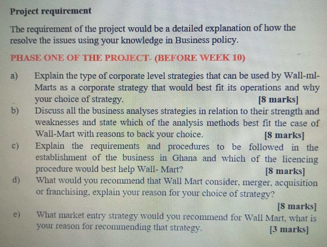 Project title: The Walmart Case: Project