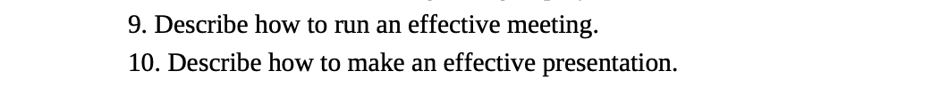 Please answer for both 9 &10 9. Describe how to