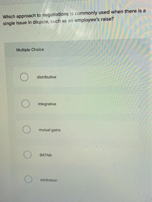 Which approach to negotiations is commonly used