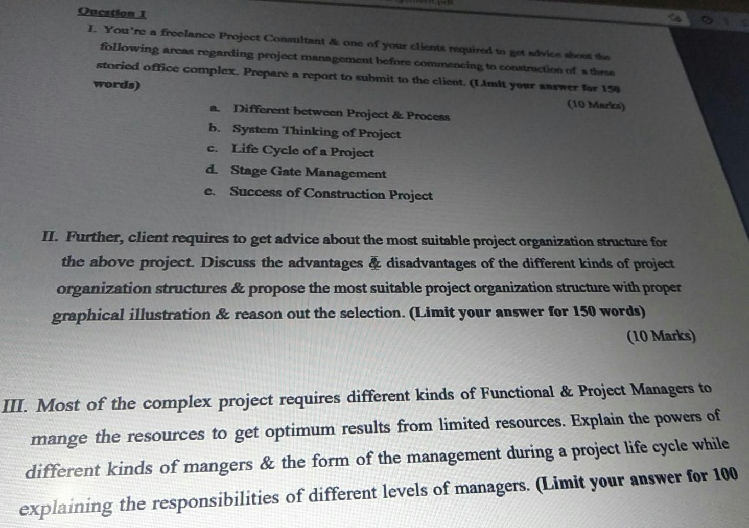 Qecision 1 I. You're a freelance Project