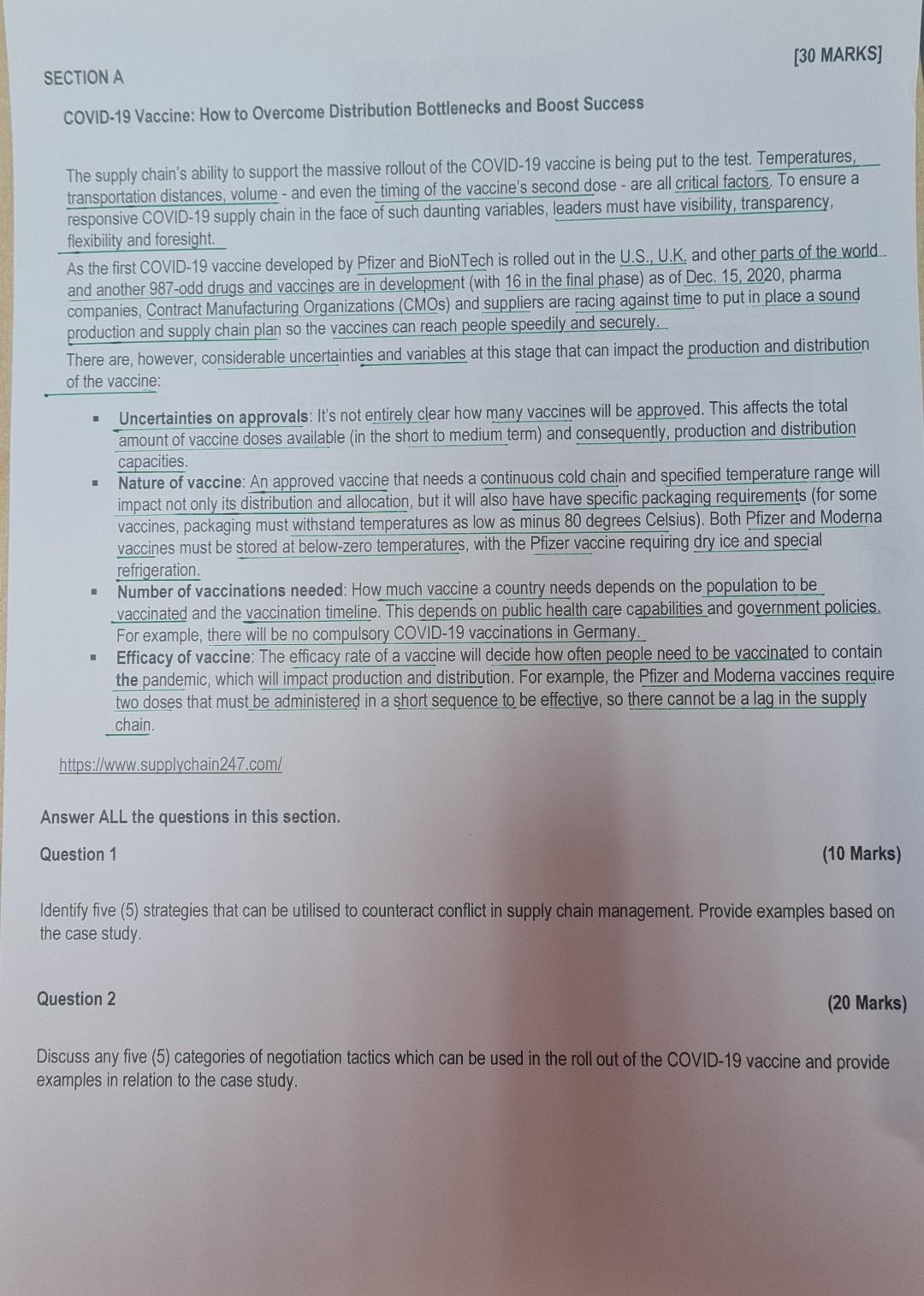 [30 MARKS] SECTION A COVID-19 Vaccine: How to