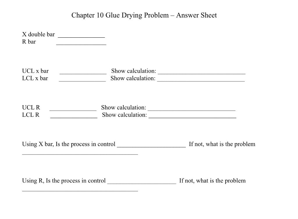 show calculation for UCL and LCL A quality