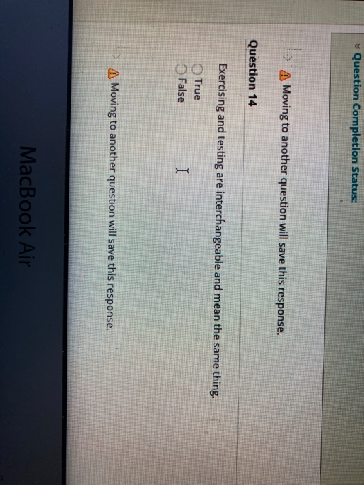 * Question Completion Status: A Moving to another