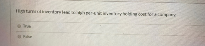 High turns of inventory lead to high per-unit