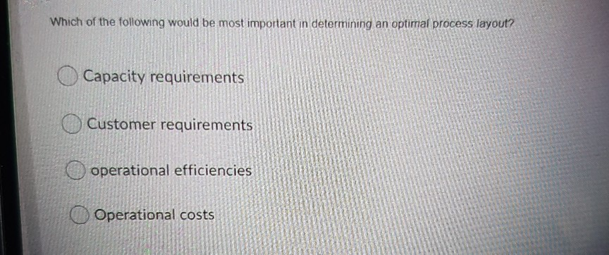 Which of the following would be most important in