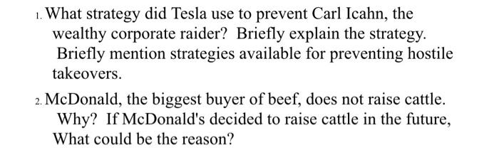 1. What strategy did Tesla use to prevent Carl