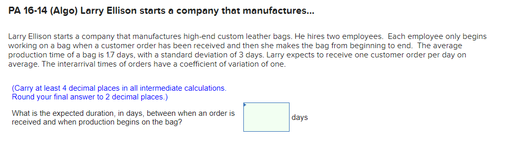 PA 16-14 (Algo) Larry Ellison starts a company