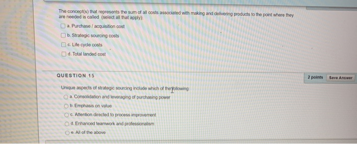 The concept(s) that represents the sum of all