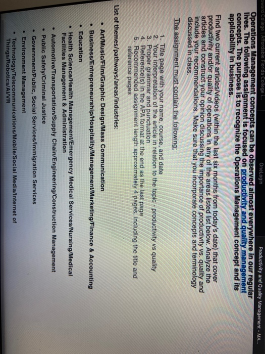 Productivity and Quality Management Hide