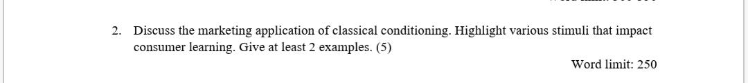 consumer behaviour 2. Discuss the marketing