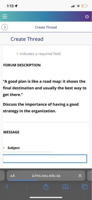 1:13 1 . Create Thread Create Thread * Indicates