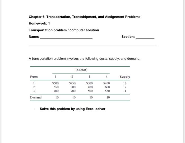 I need the solution on excel please Chapter 6:
