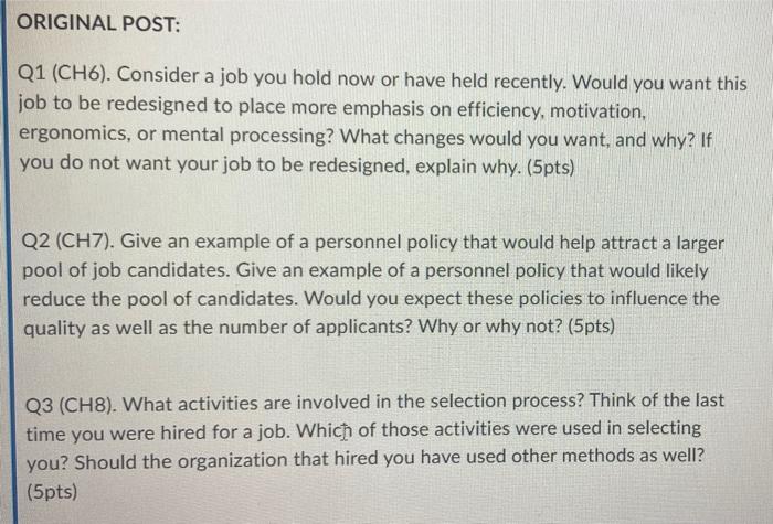 HR management questions. answer questions using