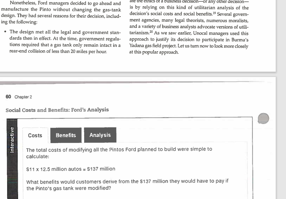 After reading the Case Study on the Ford Pinto,