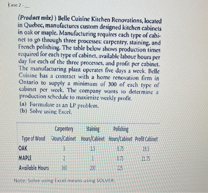 (Product mix) Electrocomp's management realizes