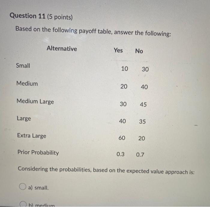 urgent help please Based on the following payoff