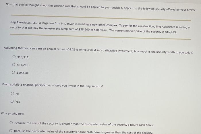 S. Present value To find the present value of a