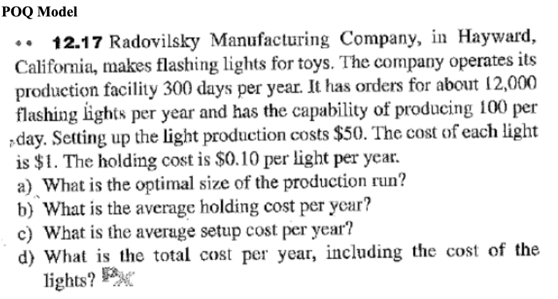 POQ Model 12.17 Radovilsky Manufacturing Company,