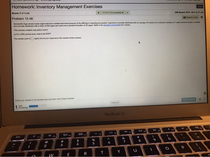 Homework: Inventory Management Exercises HW