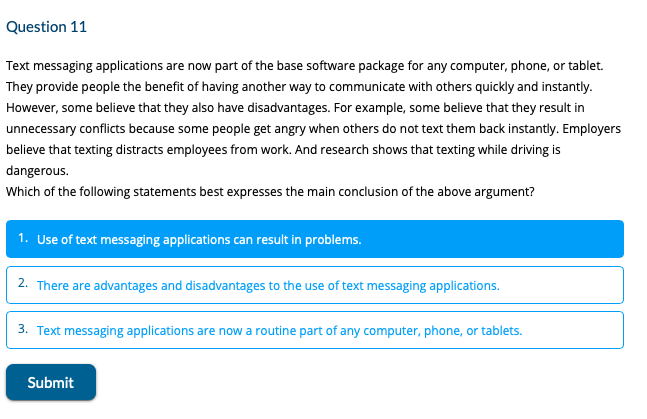 Question 11 Text messaging applications are now