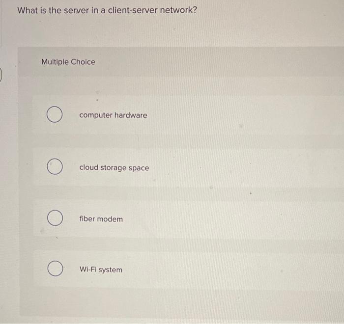 What is the server in a client-server network?
