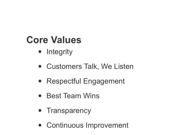 these are aerospace precision core values, what
