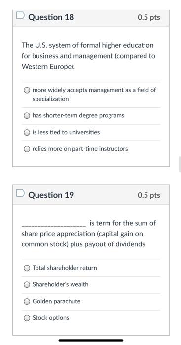 answer the questions Question 18 0.5 pts The U.S.