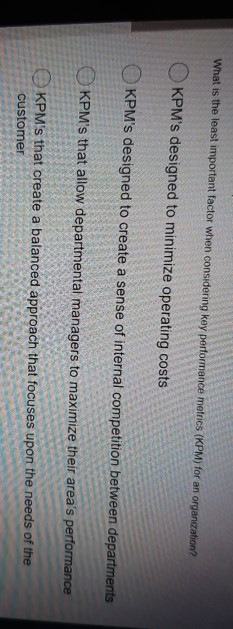 What is the least important factor when