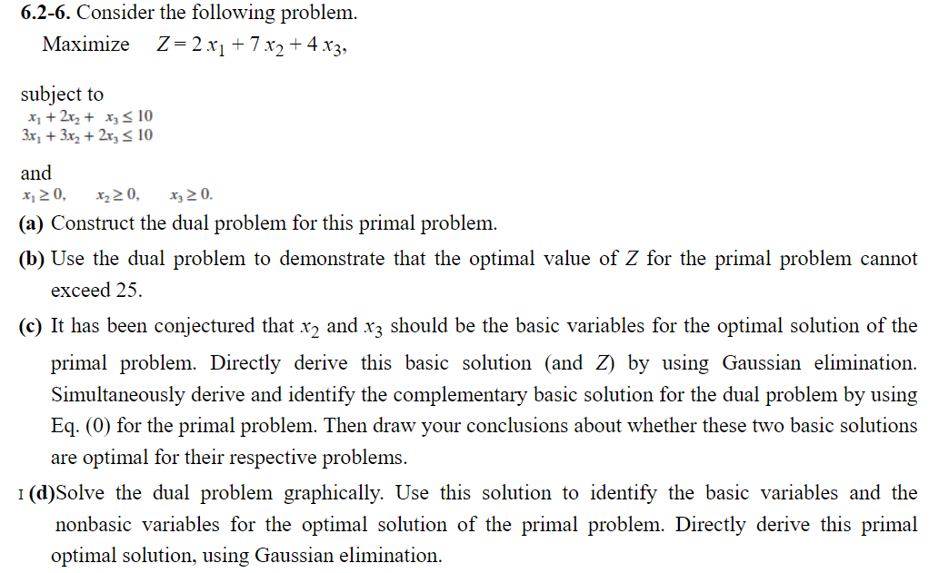 6.2-6. Consider the following problem. Maximize