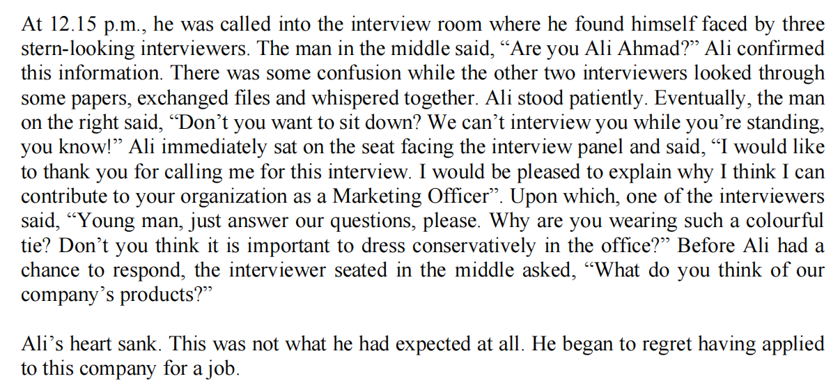 Case Questions 1) How might the interview process