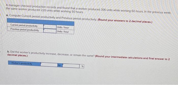 A manager checked production records and found