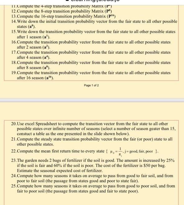 11.Compute the 4-step transition probability