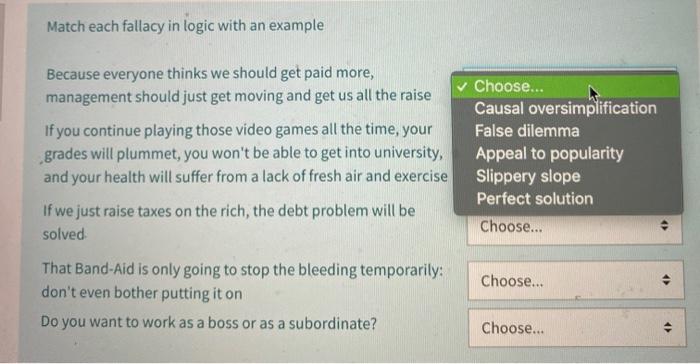 this ia a coursw called critical thinking Match