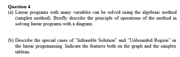 **OPERATIONS RESEARCH METHOD** Question 4 (a)
