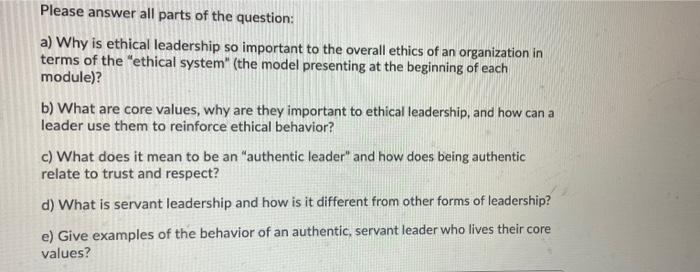 Please answer all parts of the question: a) Why