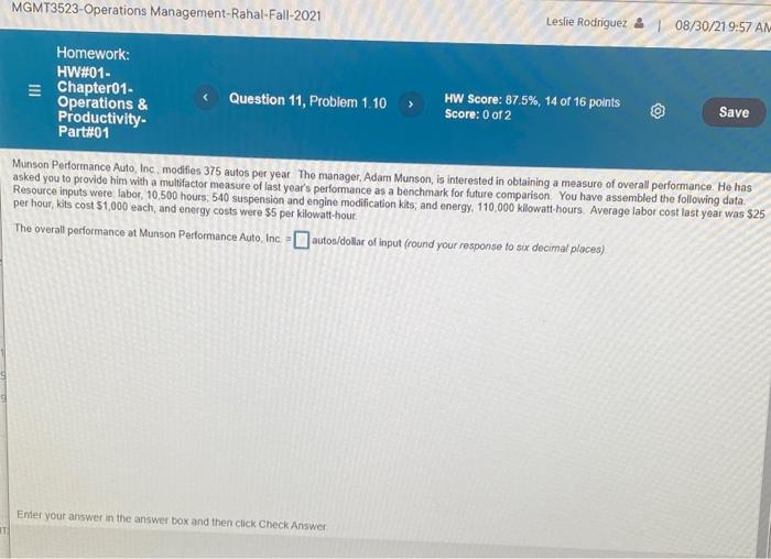 MGMT3523-Operations Management-Rahal-Fall-2021