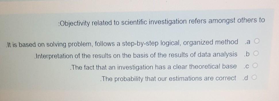 Scientific research based on the following,