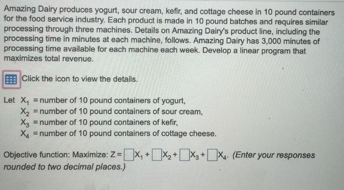Price per pound Weekly demand Processing Time at