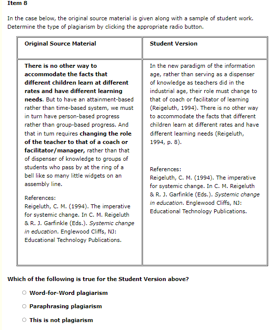 In the case below, the original source material