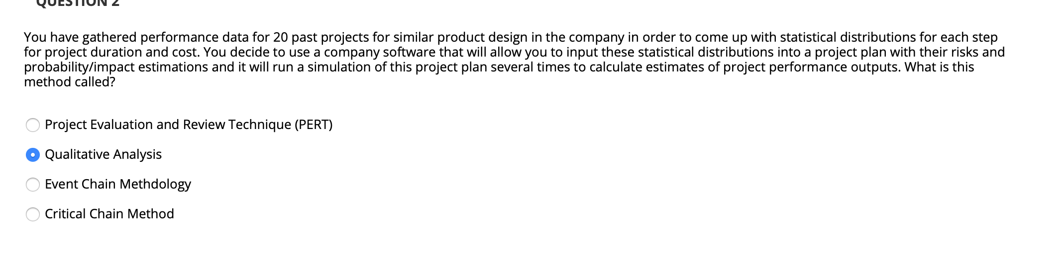 You have gathered performance data for 20 past