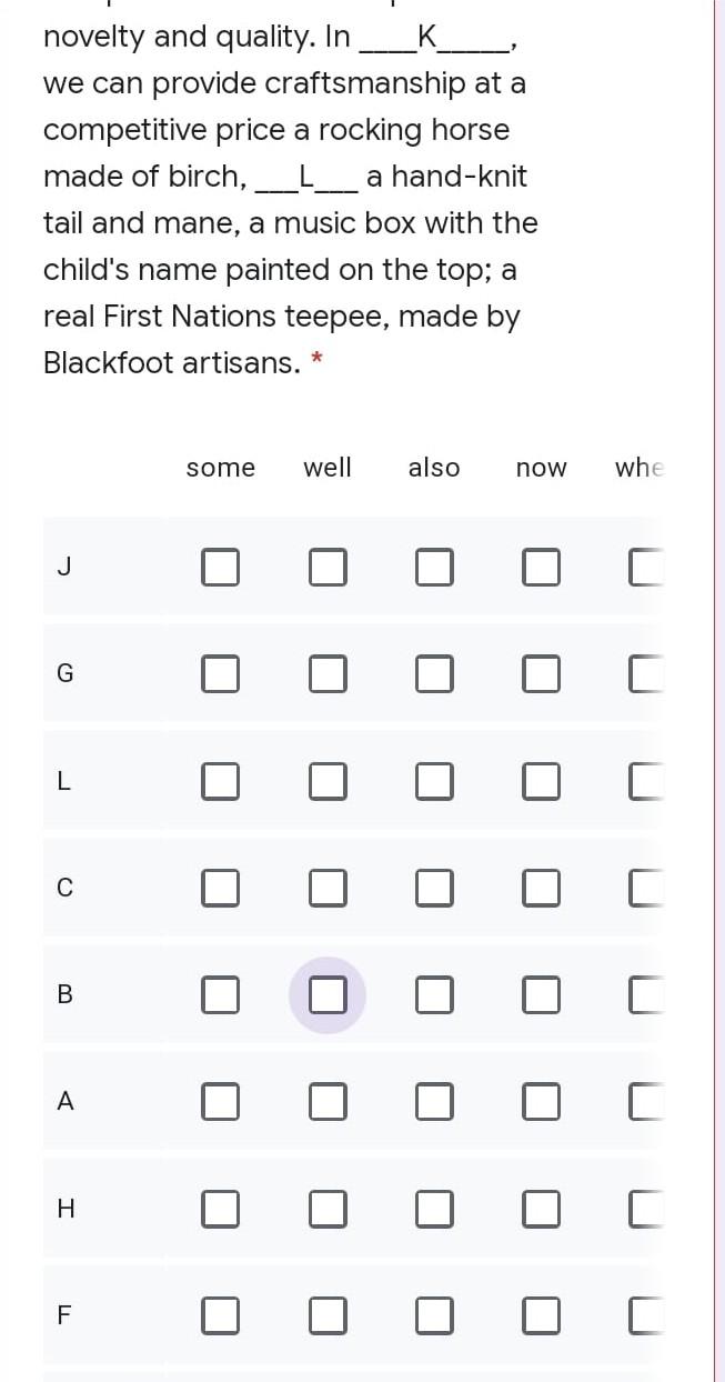 Match the transitional word or phrase 6 points