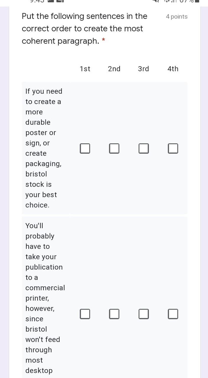 Match the transitional word or phrase 6 points