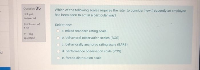Question 31 Not yet answered Lis a method that